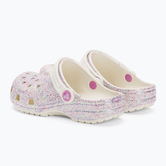 Crocs Classic Glitter Clog children's flip-flops bianco sporco 4