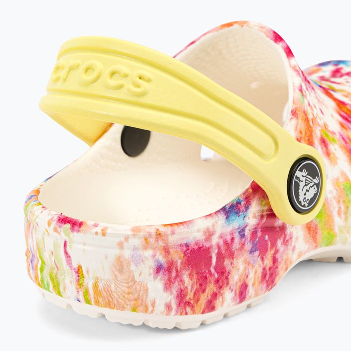 Children's Crocs Classic Tie-Dye Graphic Clog T white 206994-83B flip-flops 10