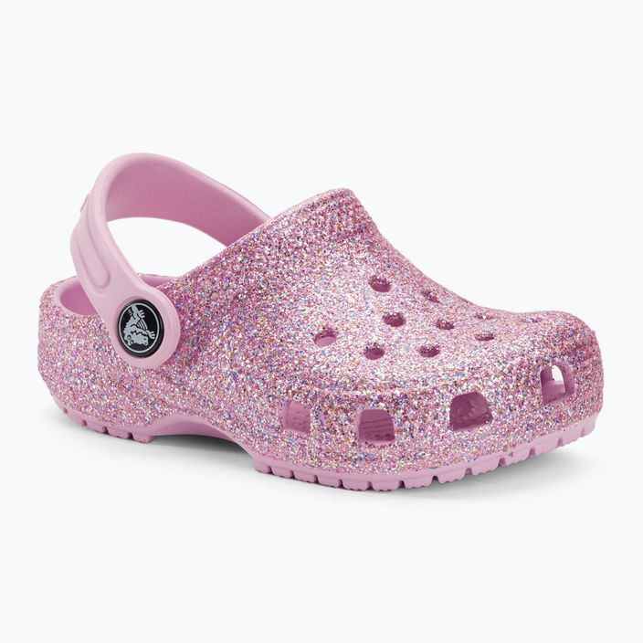 Crocs Classic Glitter Clog T white/rainbow children's flip-flops 2