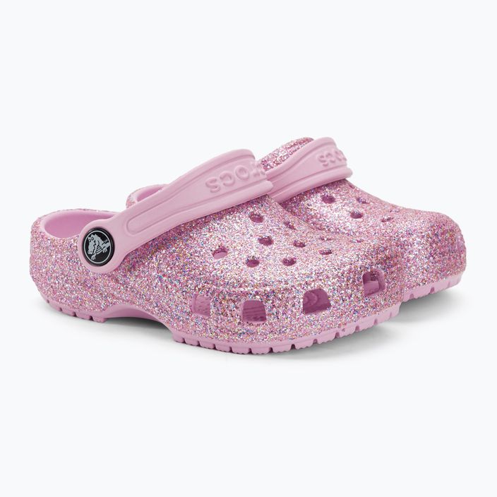 Crocs Classic Glitter Clog T white/rainbow children's flip-flops 5