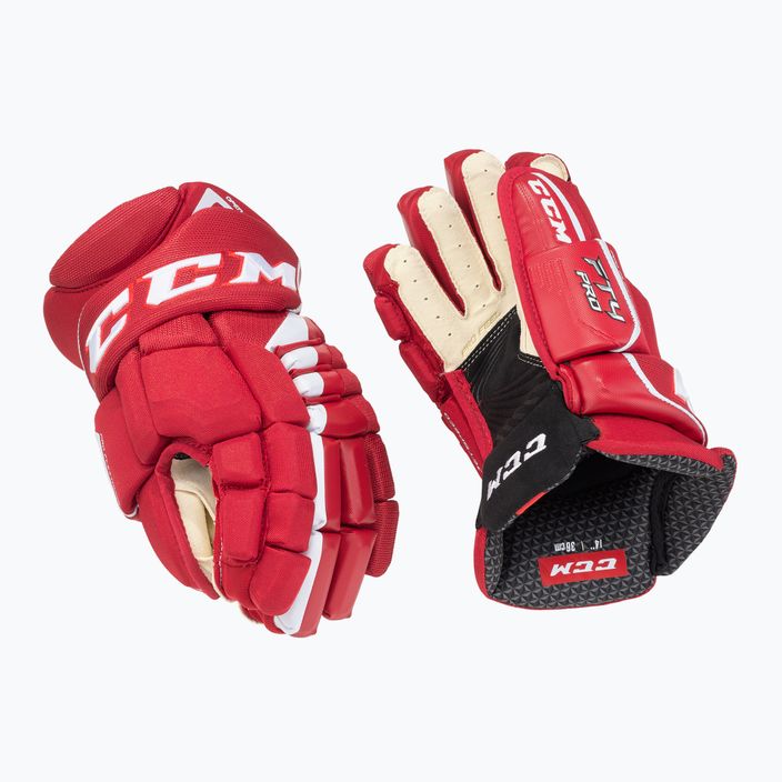 CCM JetSpeed FT4 Pro SR red/white hockey gloves