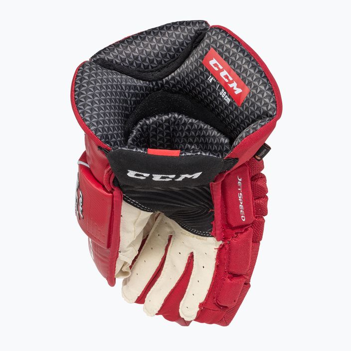 CCM JetSpeed FT4 Pro SR red/white hockey gloves 4