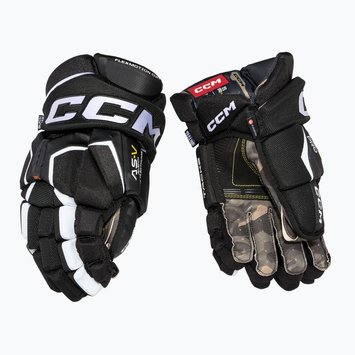 CCM Tacks AS-V Pro YTH black/white children's hockey gloves 2
