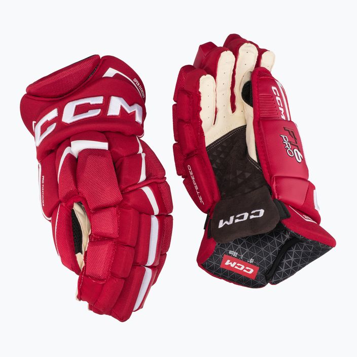 CCM JetSpeed FT6 Pro SR red/white hockey gloves