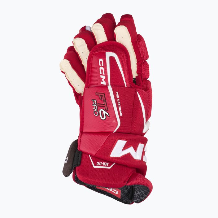 CCM JetSpeed FT6 Pro SR red/white hockey gloves 3