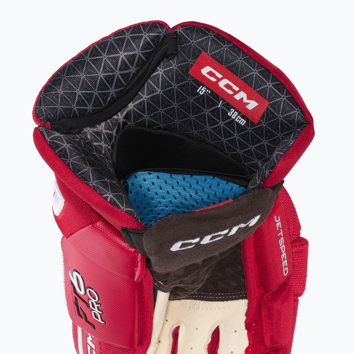 CCM JetSpeed FT6 Pro SR red/white hockey gloves 4