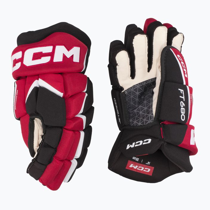 CCM JetSpeed hockey gloves FT680 SR black/red/white