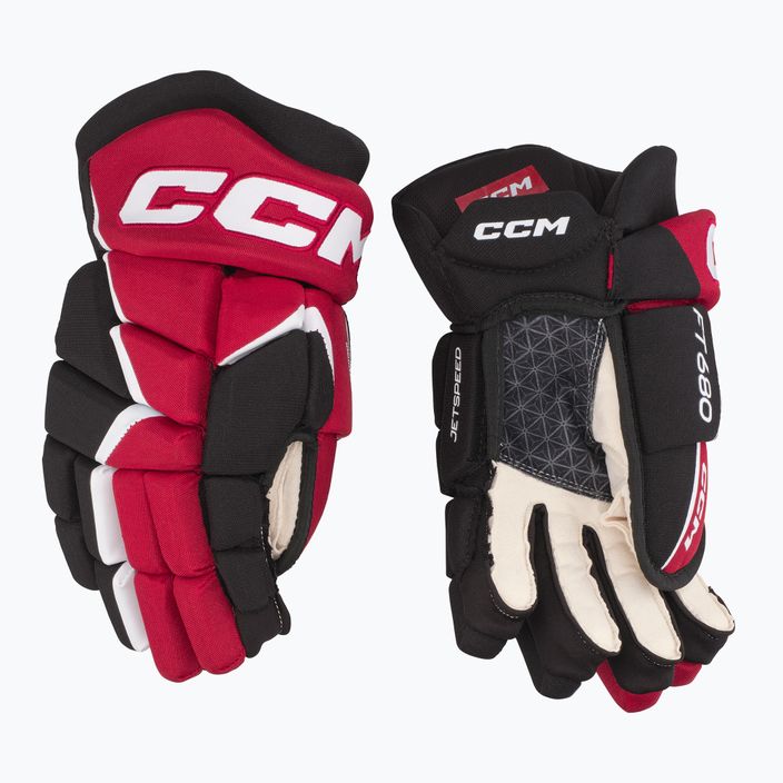 CCM JetSpeed hockey gloves FT680 SR black/red/white 2