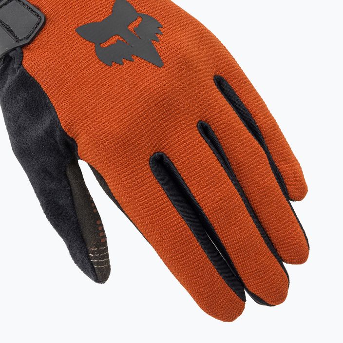 Fox Racing Ranger Jr burnt orange children's cycling gloves 4