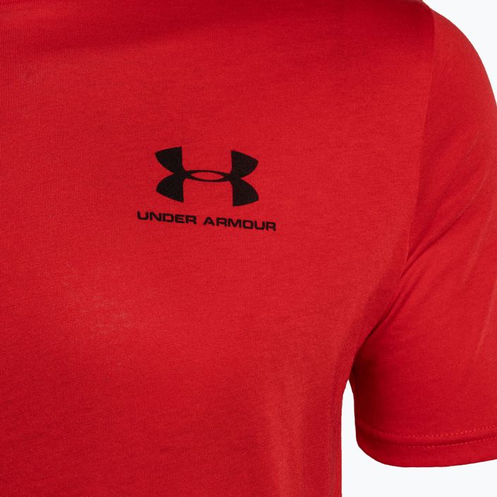 Under Armour Sportstyle Left Chest SS men's training t-shirt red/black 6
