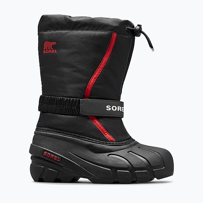 Sorel Flurry Dtv black/bright red junior snow boots 7