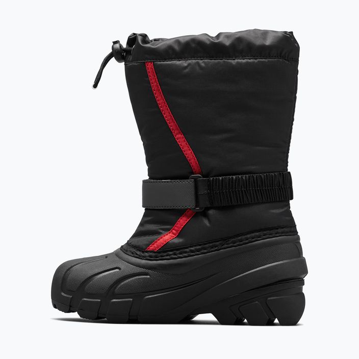 Sorel Flurry Dtv black/bright red junior snow boots 8