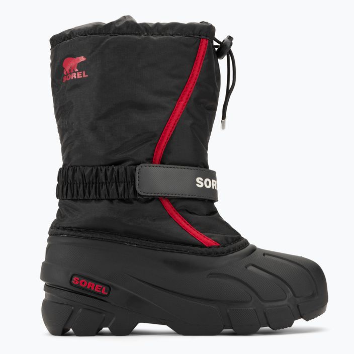 Sorel Flurry Dtv black/bright red junior snow boots 2