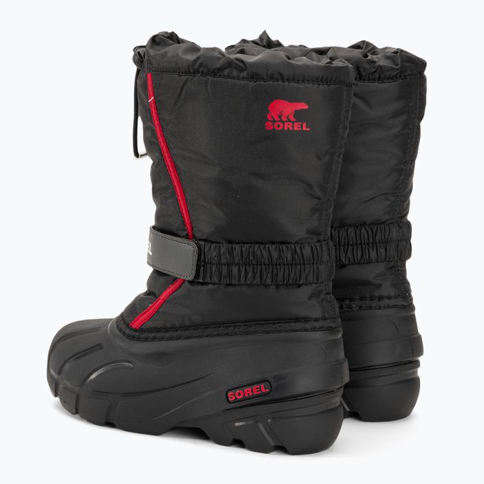 Sorel Flurry Dtv black/bright red junior snow boots 3
