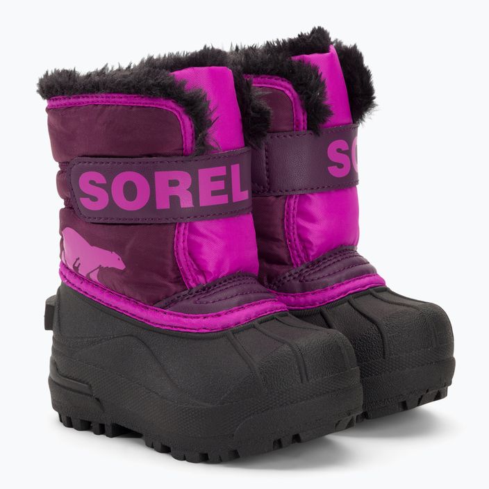 Sorel Snow Commander purple dahlia/groovy pink children's snow boots 4