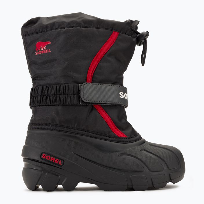 Sorel Flurry Dtv children's snow boots black/bright red 2