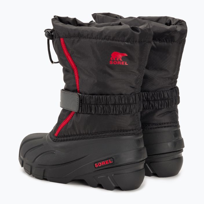 Sorel Flurry Dtv children's snow boots black/bright red 3