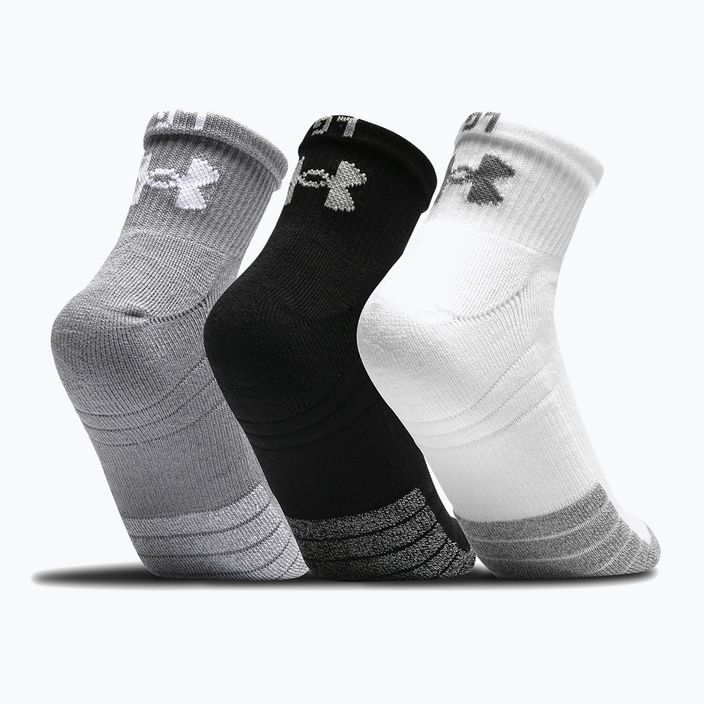 Under Armour Heatgear Quarter sports socks 3 pairs grey/black/white 1353262 2