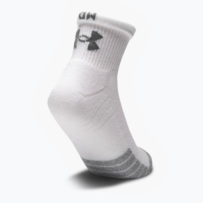 Under Armour Heatgear Quarter sports socks 3 pairs white and grey 1353262 2
