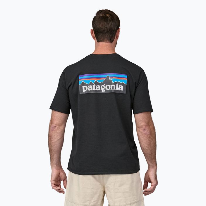 Men's Patagonia P-6 Logo Responsibili-Tee trekking t-shirt black 2