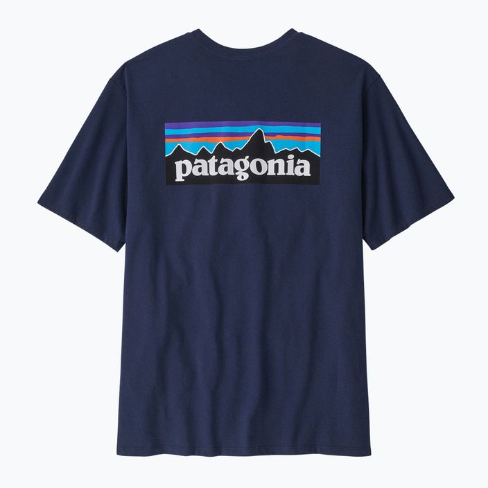 Men's Patagonia P-6 Logo Responsibili-Tee classic navy trekking t-shirt 6