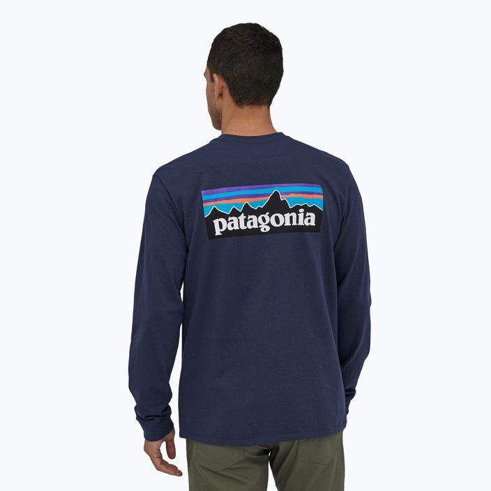 Men's Patagonia P-6 Logo Responsibili classic navy trekking longsleeve 2