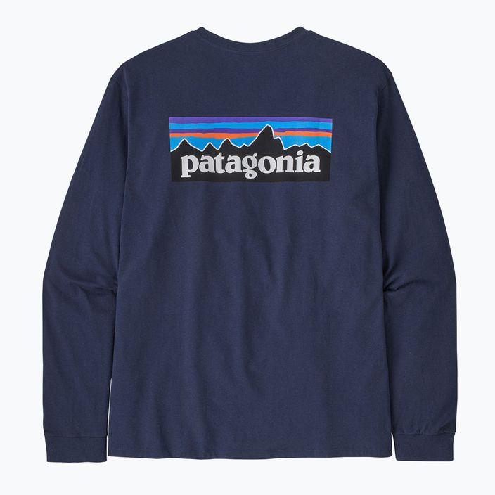 Men's Patagonia P-6 Logo Responsibili classic navy trekking longsleeve 5