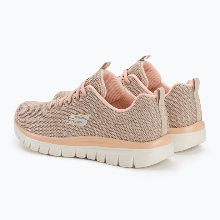 Women's training shoes SKECHERS Graceful Twisted Fortune natural/coral 3