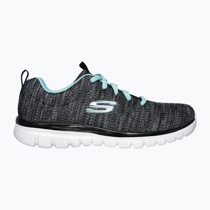 Women's training shoes SKECHERS Graceful Twisted Fortune black/turquoise 7