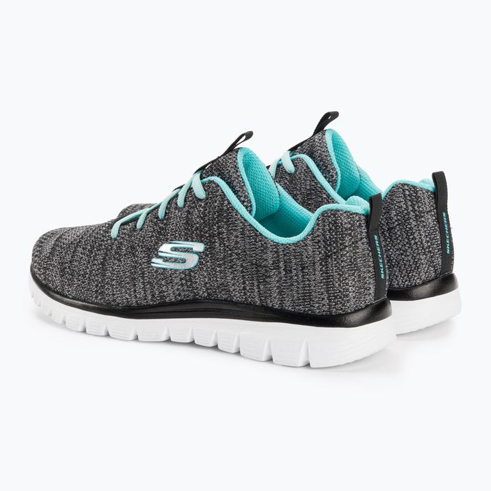 Women's training shoes SKECHERS Graceful Twisted Fortune black/turquoise 3