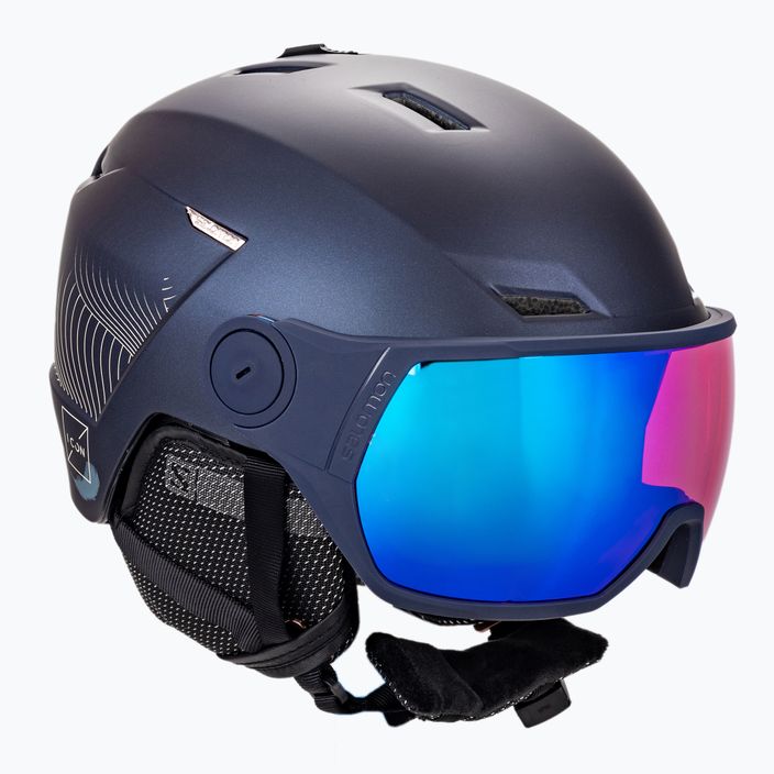 Women's ski helmet Salomon Icon Lt Visor navy blue L41199800