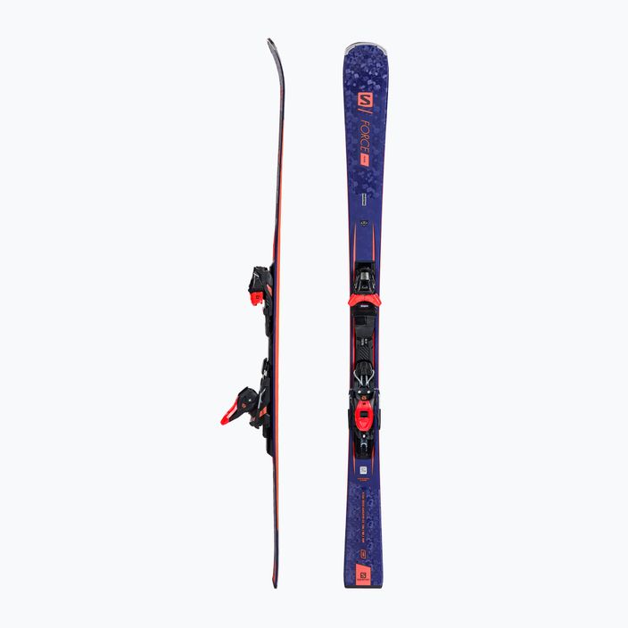 Women's downhill skis Salomon S/Force Fever + M11 GW navy blue L41135500/L4113230010 2