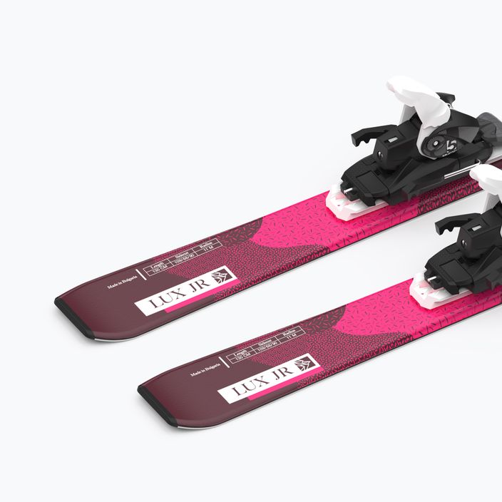 Children's downhill skis Salomon Lux Jr S + C5 bordeau/pink 10
