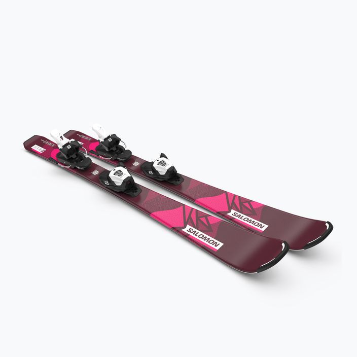 Children's downhill skis Salomon Lux Jr M + L6 bordeau/pink 6