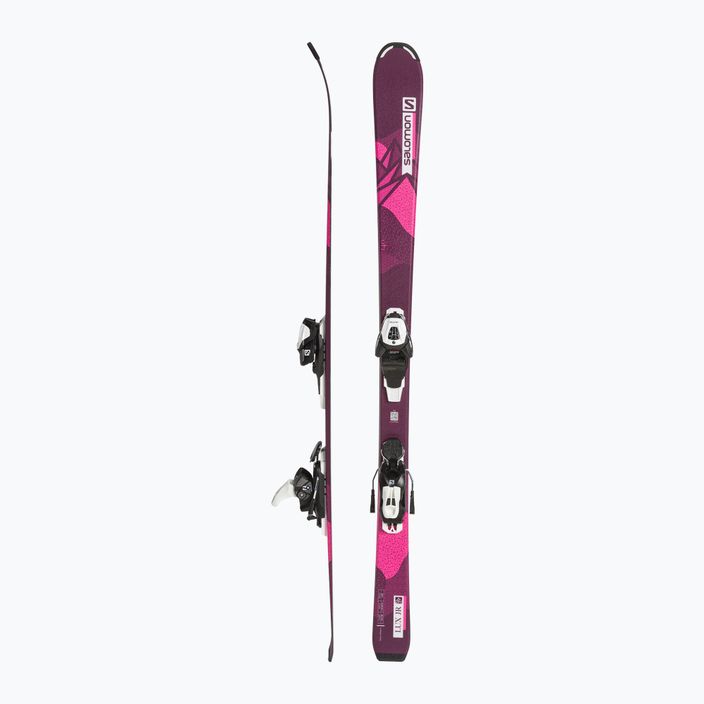 Children's downhill skis Salomon Lux Jr M + L6 bordeau/pink 2