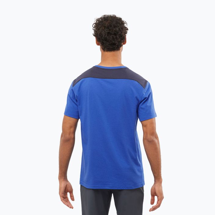 Salomon Essential Colorbloc blue men's trekking t-shirt LC1715900 4