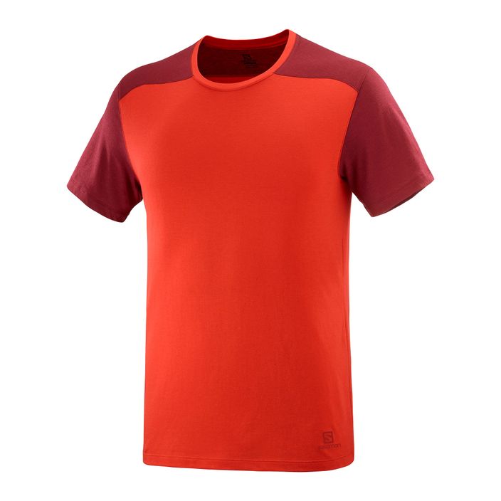 Men's Salomon Essential Colorbloc trekking shirt red LC1716000 2