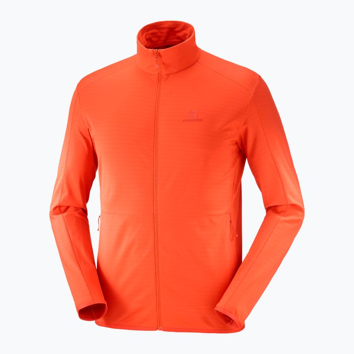 Men's Salomon Outrack Full Zip Mid fleece sweatshirt orange LC1711600