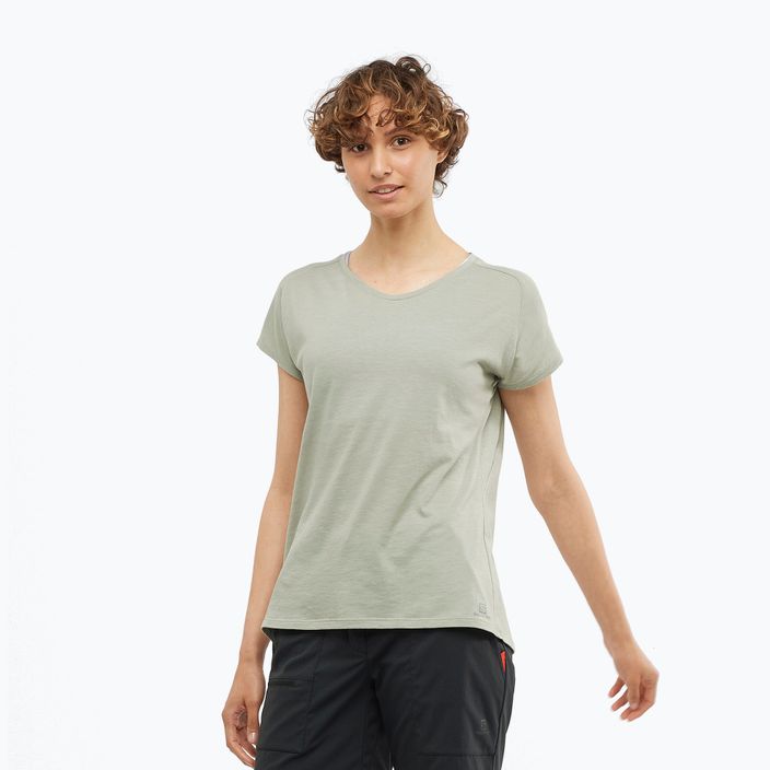 Salomon Essential Shaped SS women's trekking t-shirt green LC1739600 3