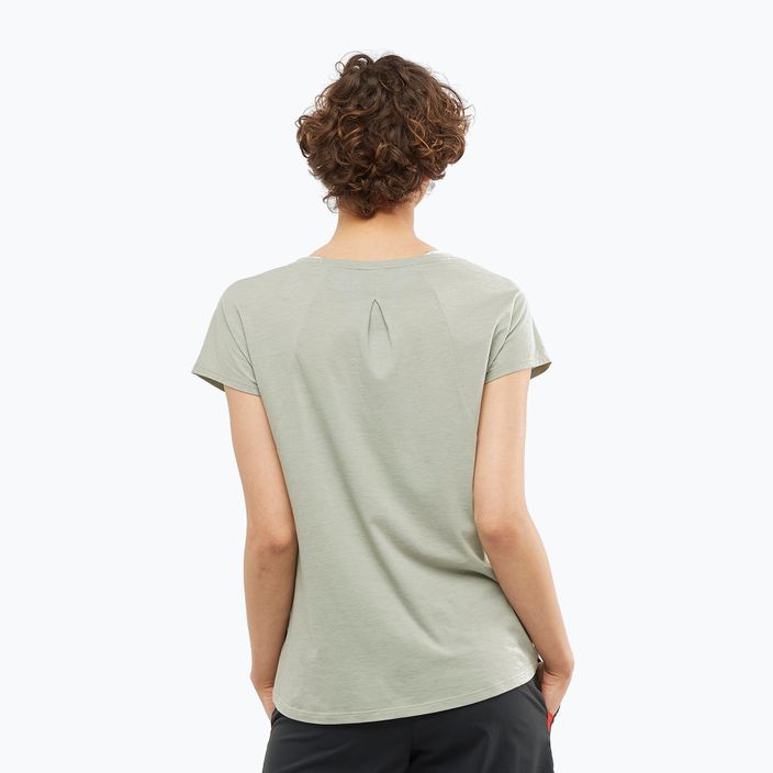 Salomon Essential Shaped SS women's trekking t-shirt green LC1739600 4