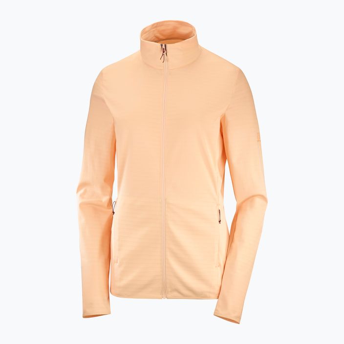 Women's Salomon Outrack Full Zip Mid fleece sweatshirt apricot ice LC1710300 4