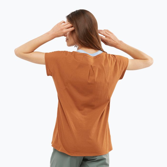 Salomon Essential Shaped SS women's trekking t-shirt orange LC1700900 3