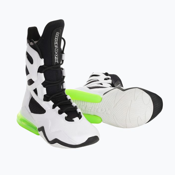 Women's Nike Air Max Box shoes white/black/electric green 14