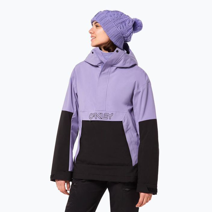 Women's Oakley WMNS TNP Tbt Isulated Anorak blackout/new lilac snowboard sweatshirt 3