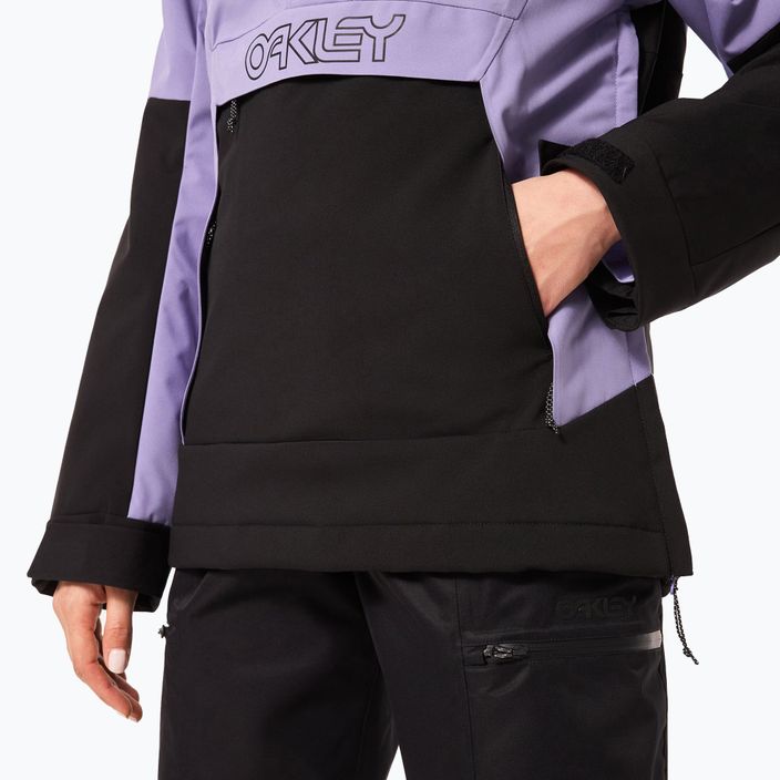 Women's Oakley WMNS TNP Tbt Isulated Anorak blackout/new lilac snowboard sweatshirt 8