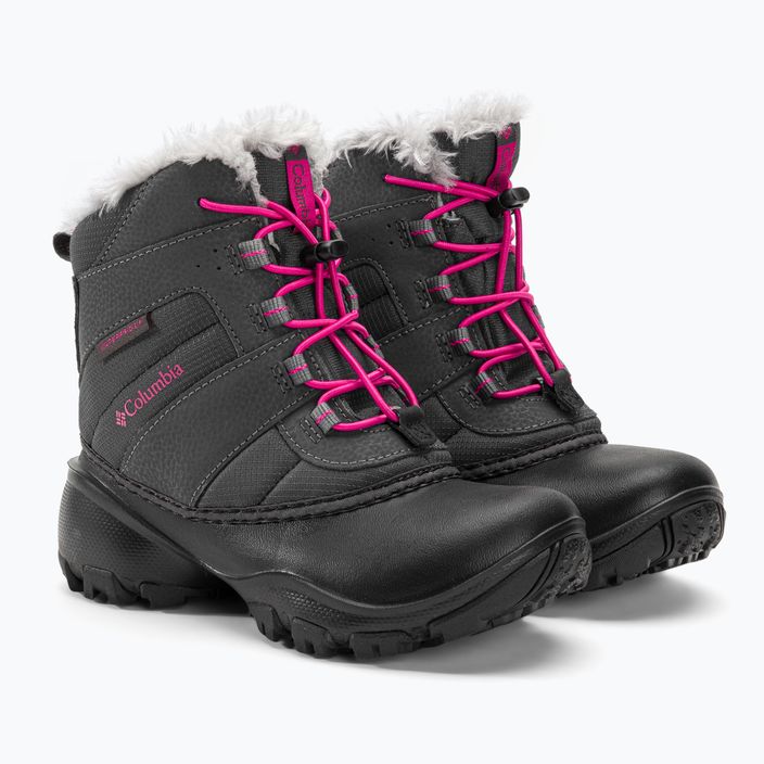 Columbia Rope Tow III WP Girl children's snow boots dark grey/haute pink 4