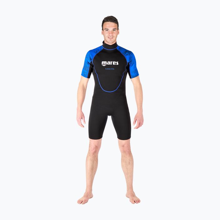 Men's Mares Shorty Manta 2 mm black/blue wetsuit 412458