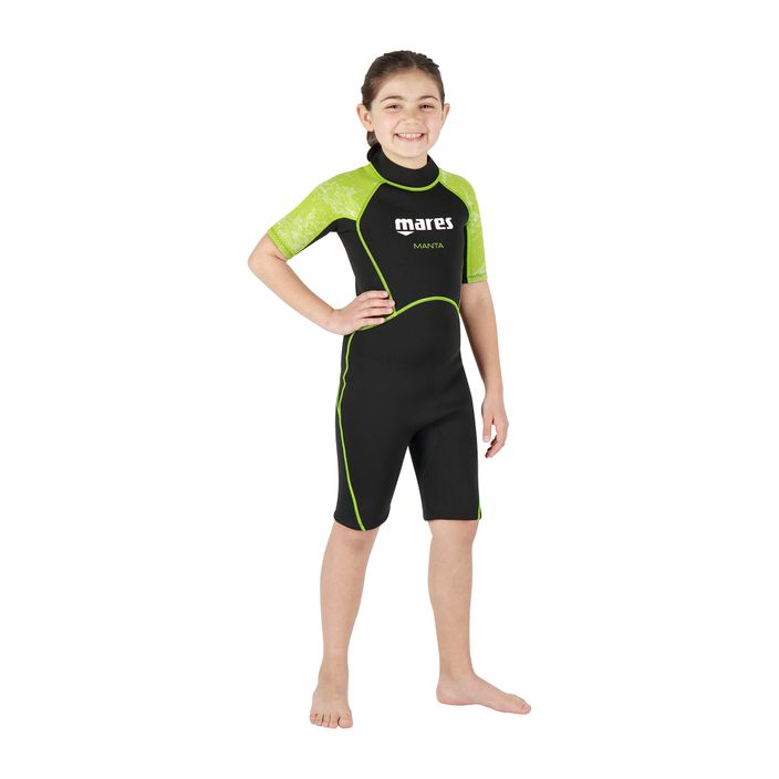 Mares Shorty Manta 2 mm children's swimming wetsuit black-green 412460 2