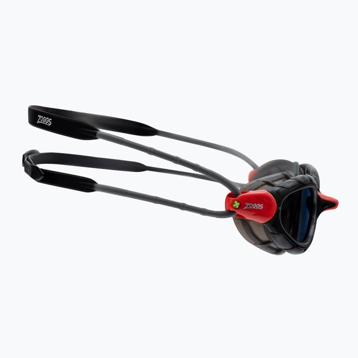 Zoggs Predator Titanium red/grey/mirrored smoke swimming goggles 461065 3