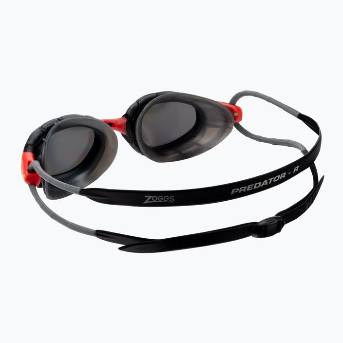 Zoggs Predator Titanium red/grey/mirrored smoke swimming goggles 461065 4